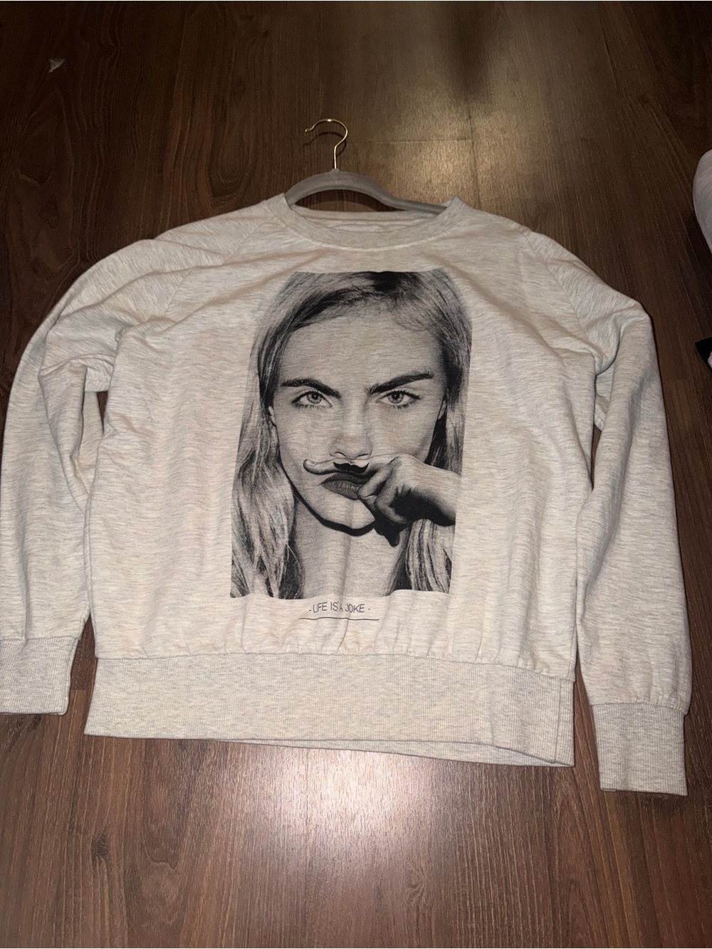 Eleven Paris Light Heather Gray Graphic Tee with 'Life Is A Joke' Label